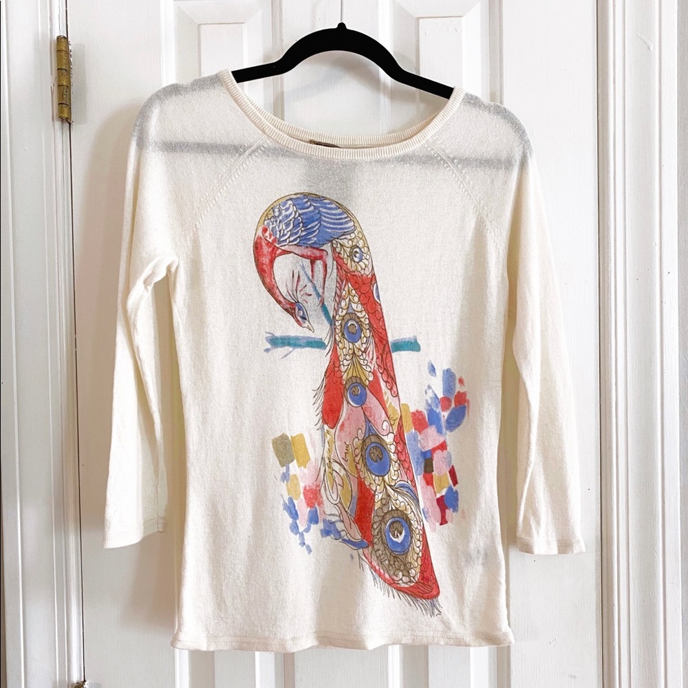 L.A.M.B. Spring 2005 Cashmere Peacock Sweater Med